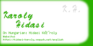 karoly hidasi business card